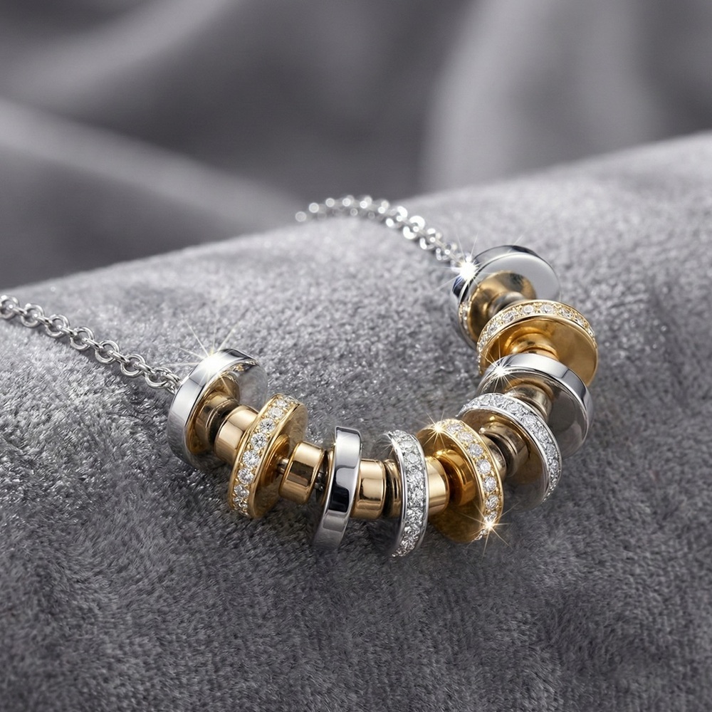 Banana Republic Mixed Metal Multi-Disc Statement Necklace